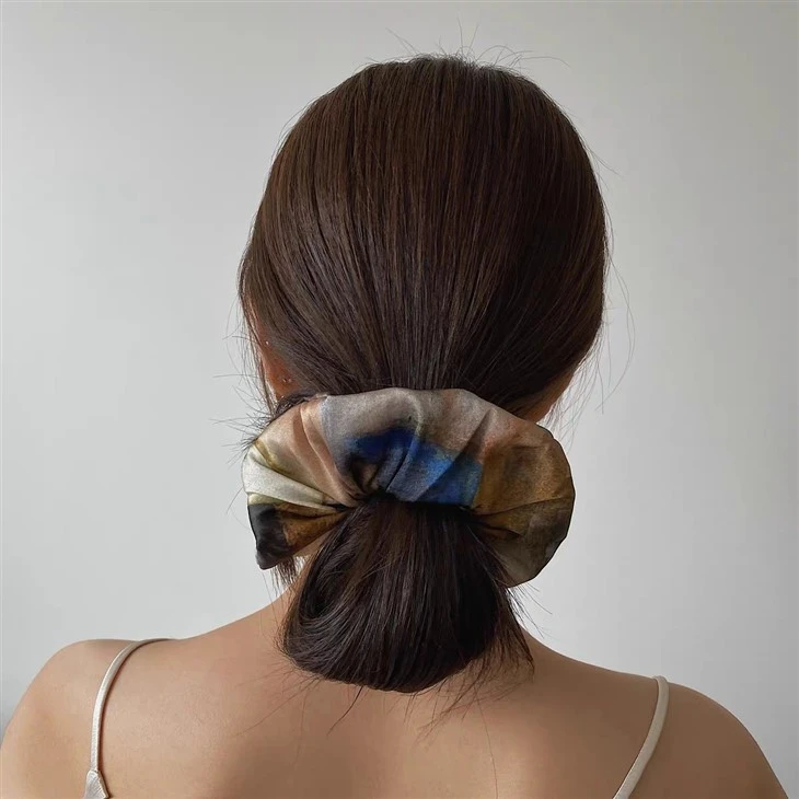 Bespoke Digital Print 19mm Mulberry Silk Hair Scrunchies For Girls